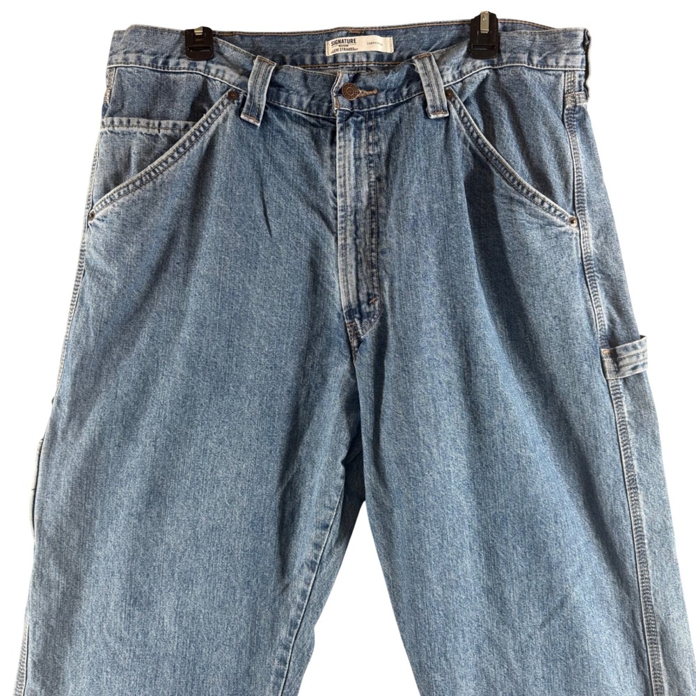 y2k Signature by Levi Strauss Carpenter 38x32 Blue Denim Utility 91600-7511‎